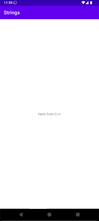 Strings main activity screenshot